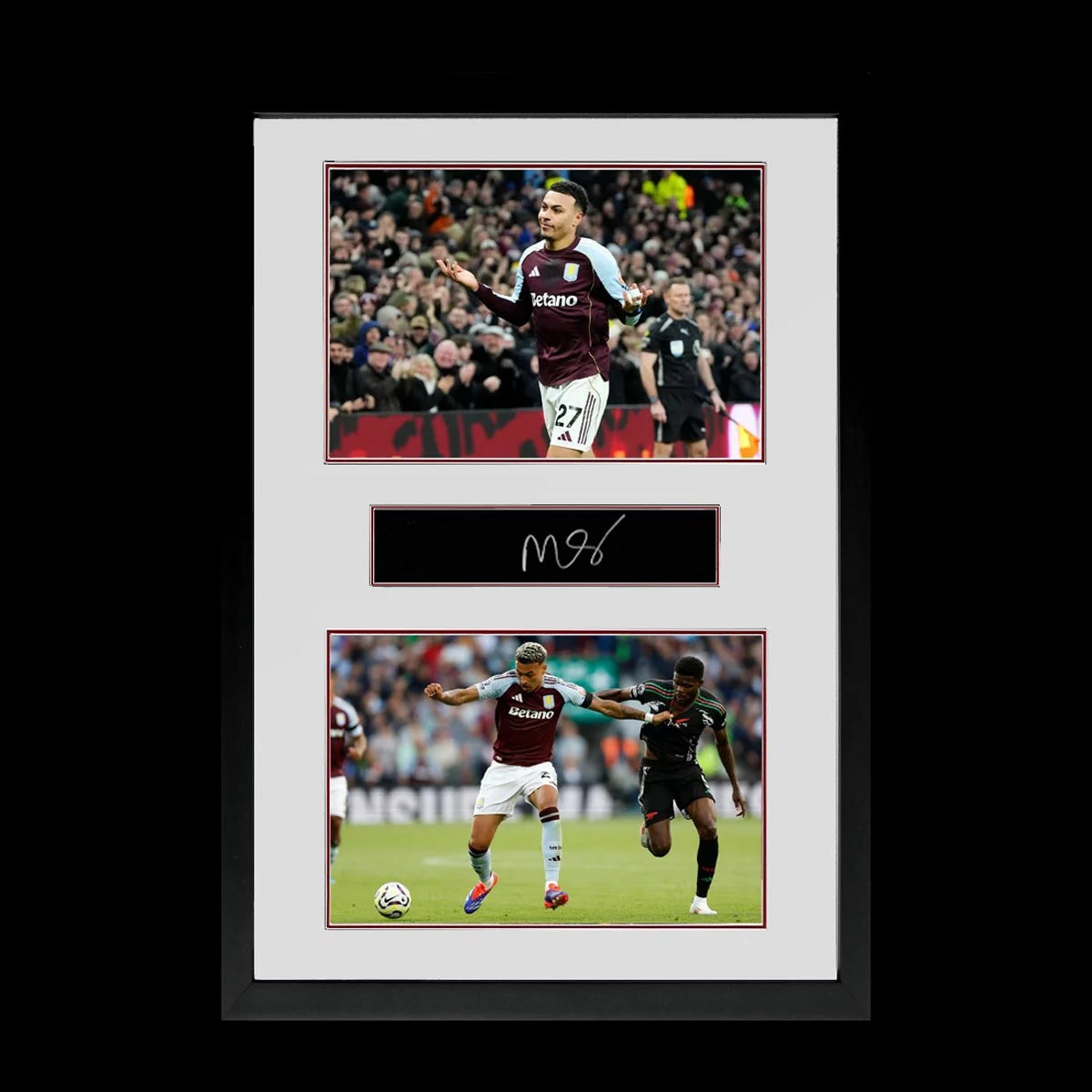 Morgan Rogers Signed Framed Aston Villa Plaque in 2 Options: White or Black Mount, view 3