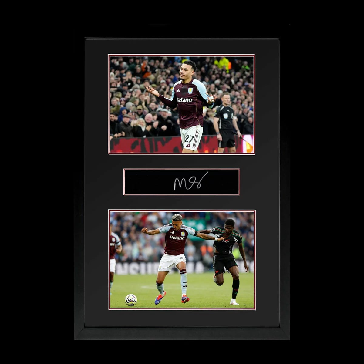 Morgan Rogers Signed Framed Aston Villa Plaque in 2 Options: White or Black Mount, view 2