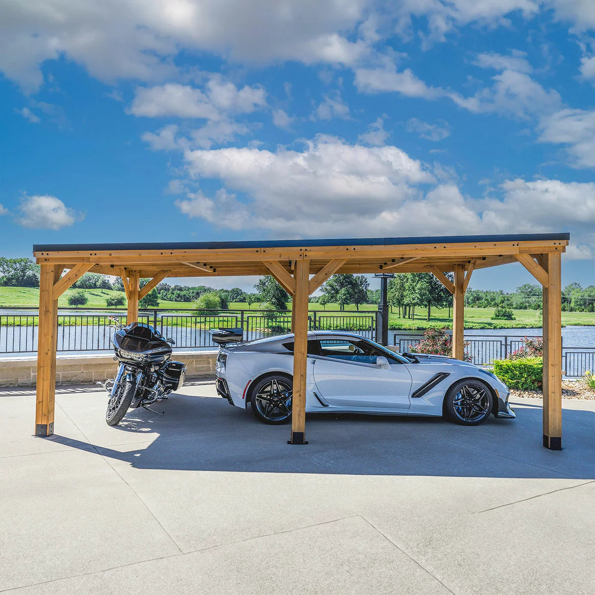 Backyard Kingsport 20ft X 12ft Wooden Carport