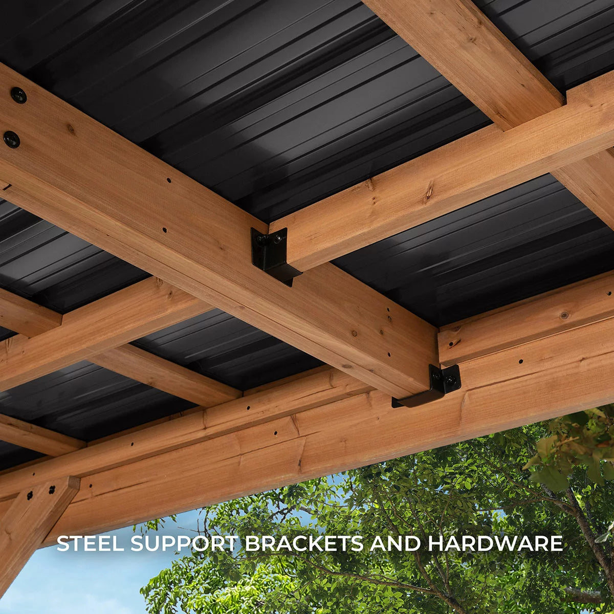 Backyard Kingsport 20ft X 12ft Wooden Carport, view 7