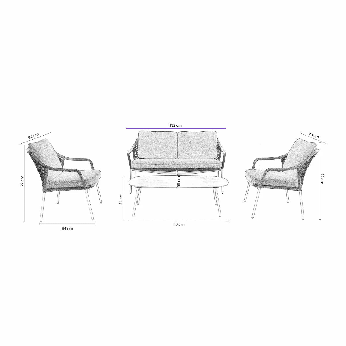 Norfolk Leisure Aston 4 Piece Patio Set, view 2