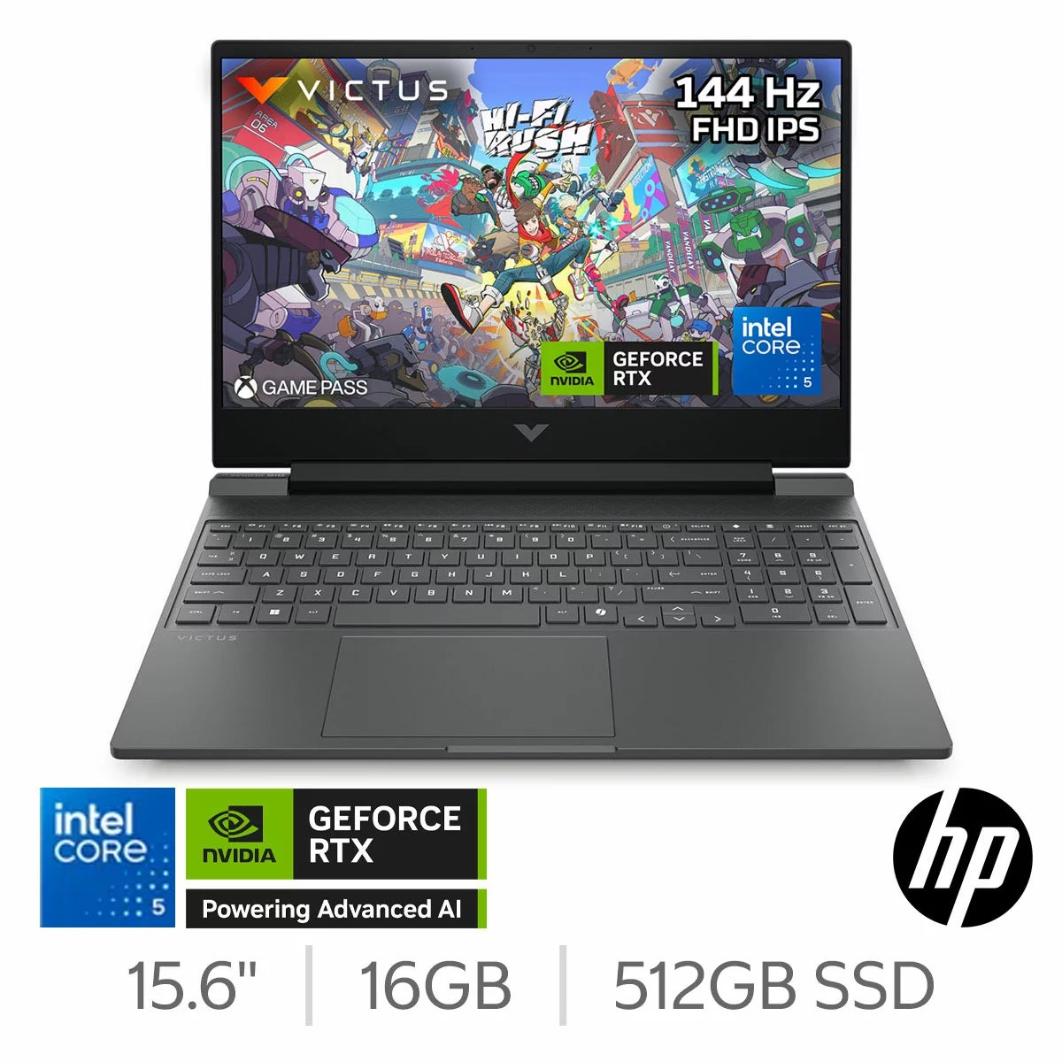 HP Victus, Intel Core 5, 16GB RAM, 512GB SSD, NVIDIA GeForce RTX 5060. 15.6 inch Gaming Laptop, 15-fa2000na