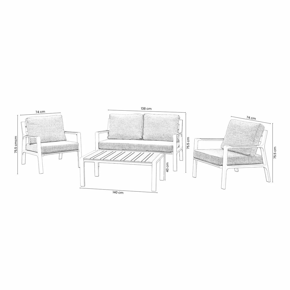 Norfolk Leisure Stratton 4 Piece Patio Set, view 2