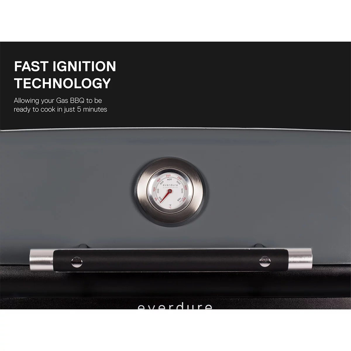 Everdure Force 2 Burner Gas Barbecue in Graphite, view 4