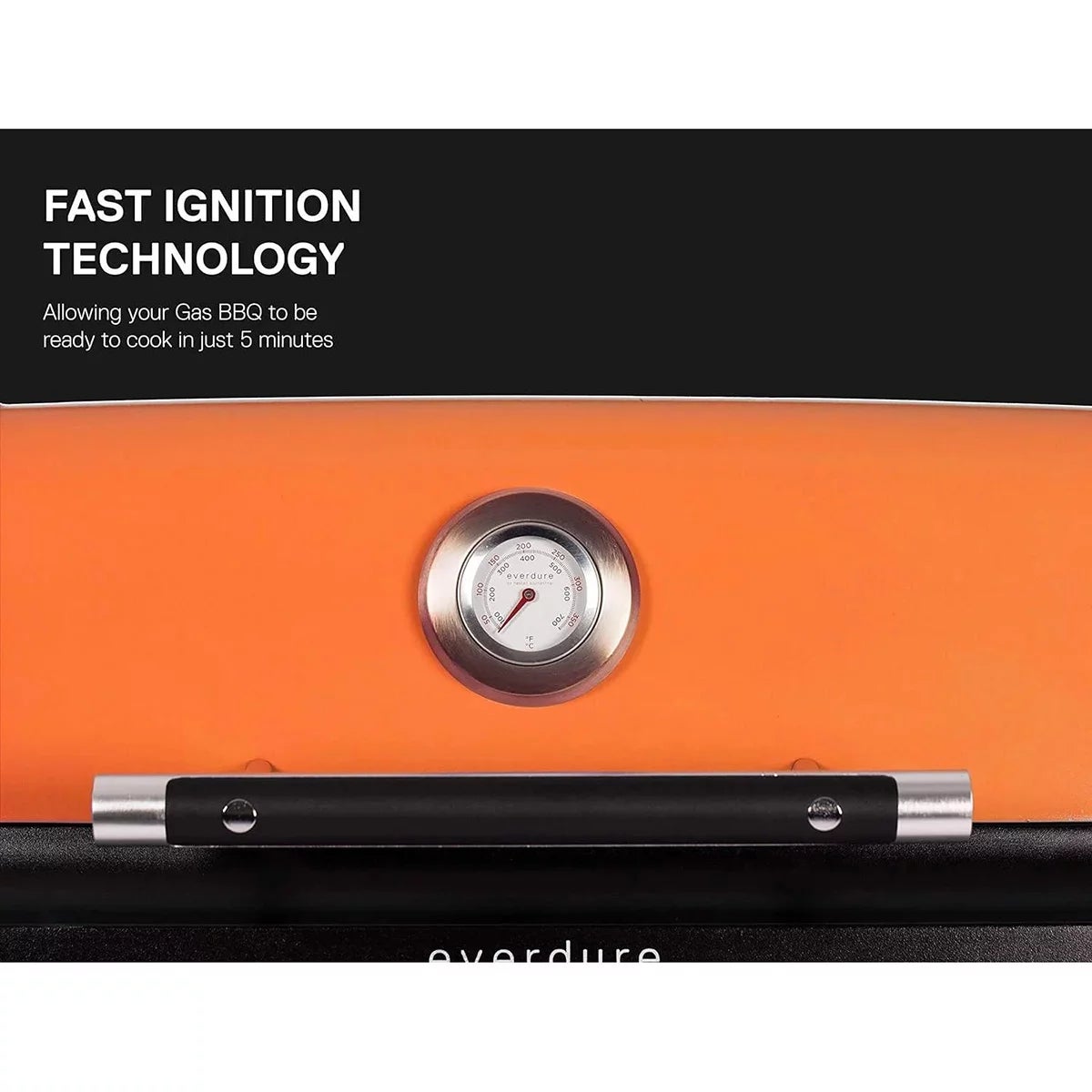 Everdure Force 2 Burner Gas Barbecue in Orange, view 4