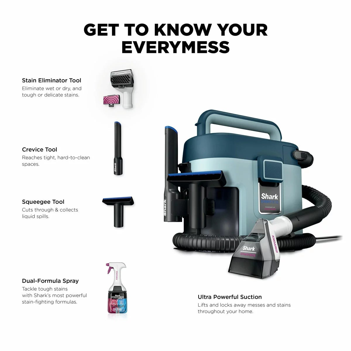 Shark VX110UK EveryMess Portable 3-in-1 Stain Eliminator, Wet & Dry Vacuum, view 3
