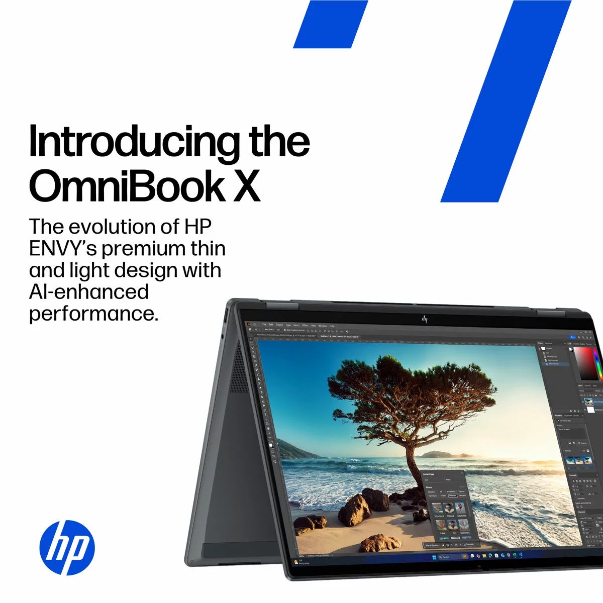 HP Omnibook X Flip, AMD Ryzen AI 7, 16GB RAM, 1TB SSD, 14 Inch Convertible 2 in 1 OLED Laptop, 14-fk0002na, view 2