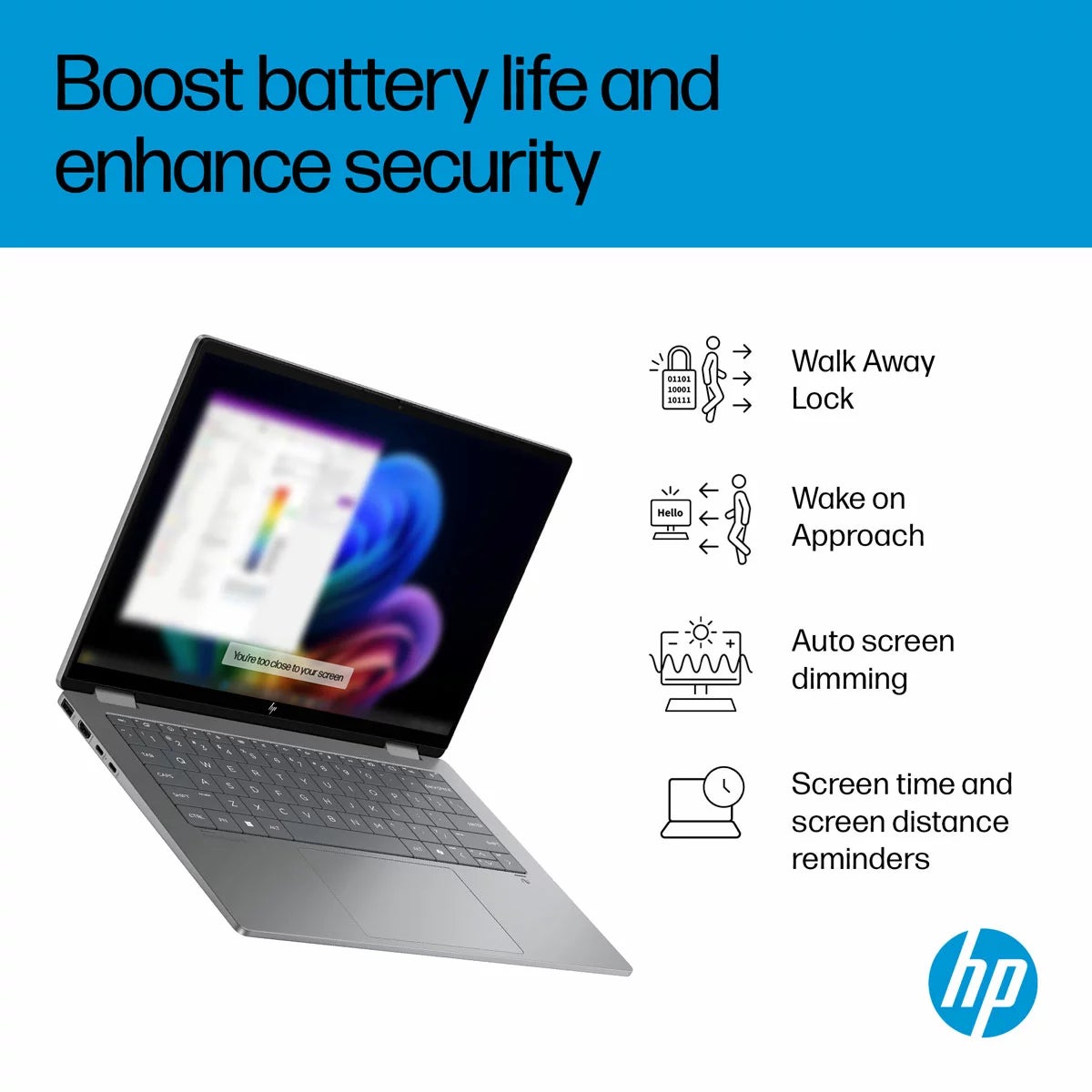 HP Omnibook X Flip, AMD Ryzen AI 7, 16GB RAM, 1TB SSD, 14 Inch Convertible 2 in 1 OLED Laptop, 14-fk0002na, view 5