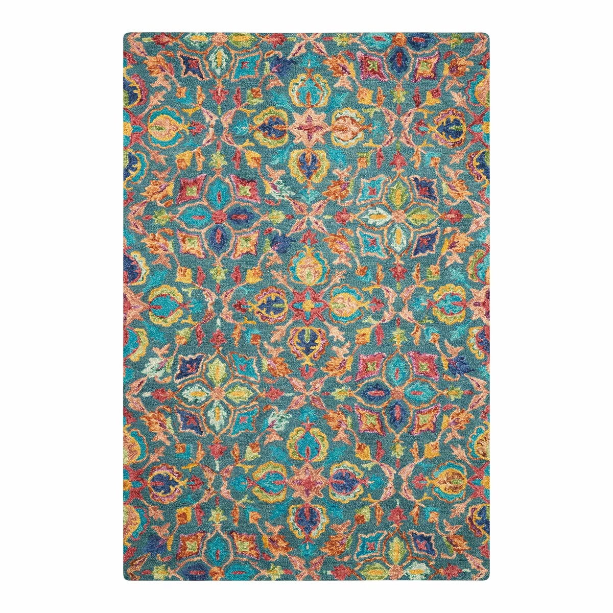 Nourison Vibrant Wool Teal Rug, in 3 Sizes, view 5
