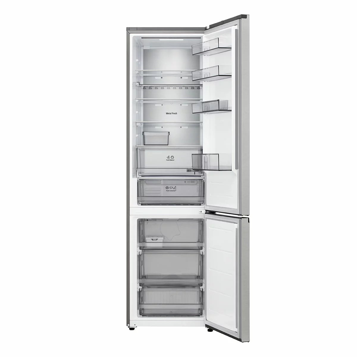 LG Fit & Max, GBBS524CPY Fridge Freezer, C Rated in Silver, view 2