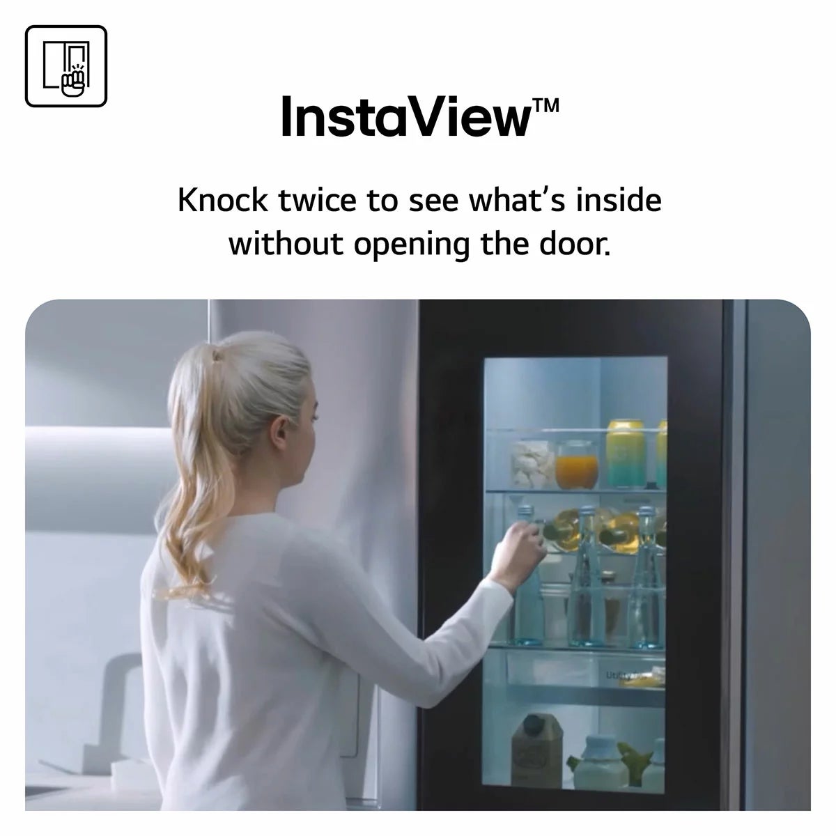 LG InstaView GMK960EV2E Multidoor Smart Fridge Freezer, E Rated in Black, view 3