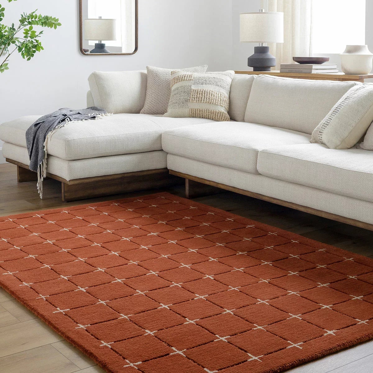 Livabliss Brook Orange Wool Rug, In 2 Sizes, view 2