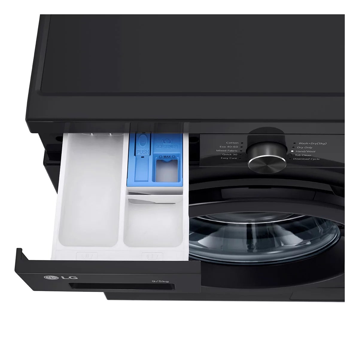 LG Series 2 W4X1095NNK, 9/5kg Washer Dryer, E Rated in Black, view 3