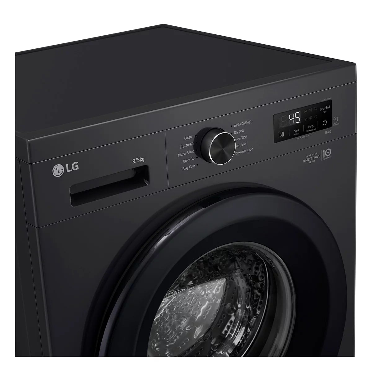LG Series 2 W4X1095NNK, 9/5kg Washer Dryer, E Rated in Black, view 4