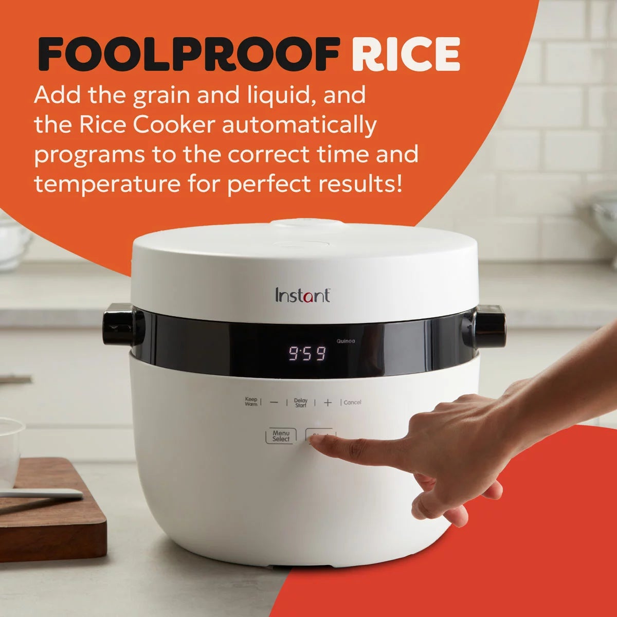 Instant Pot 5L / 20 Cup Rice Cooker & Steamer in White, view 5