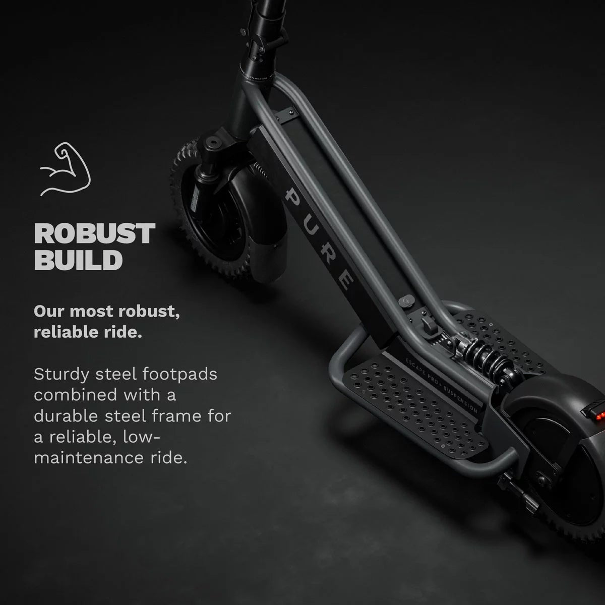 Pure Escape Pro+ Suspension Folding Electric Scooter, view 2