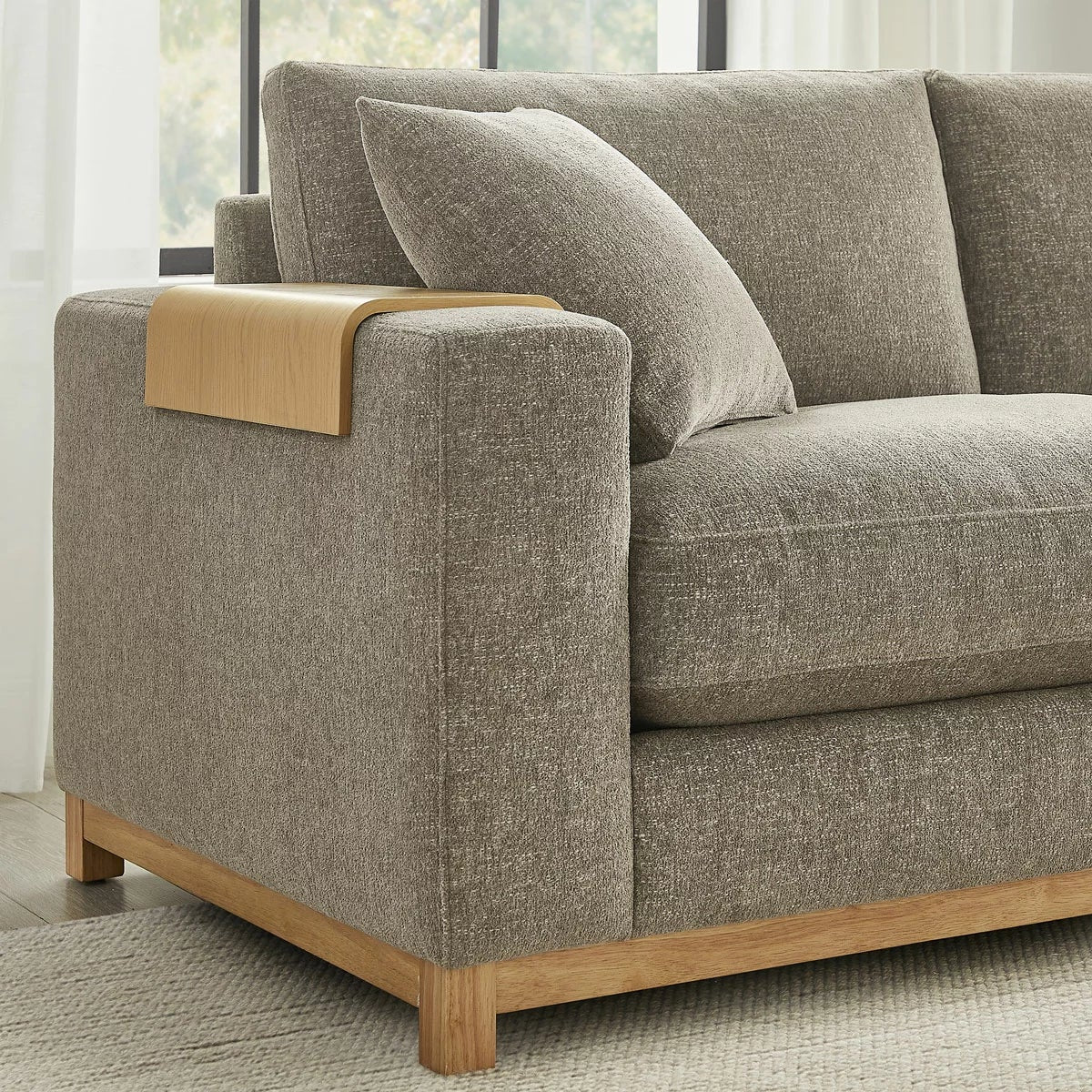 Aiden & Ivy Hawthorne Brown Fabric 4 Piece Corner Sofa, view 6