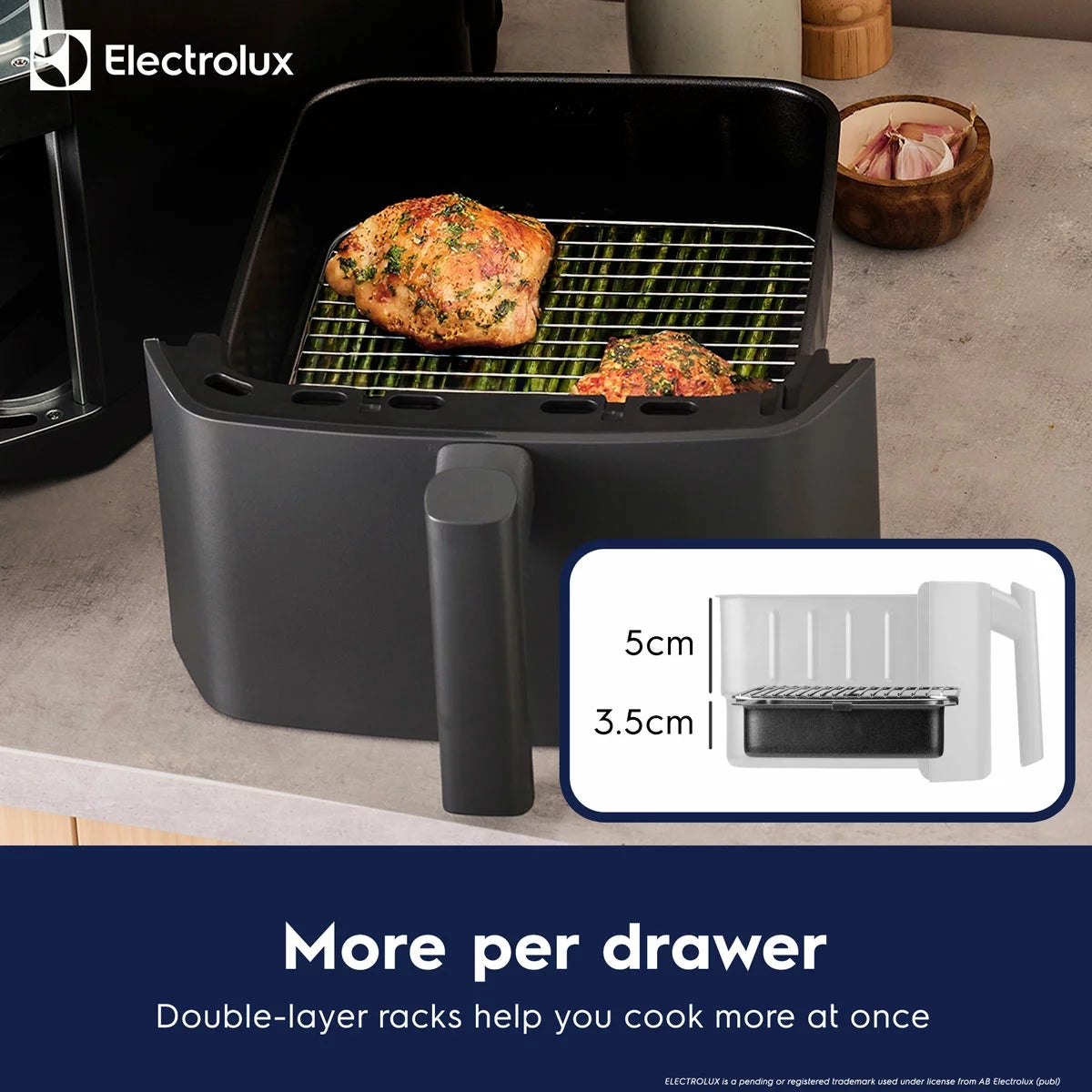 Electrolux SDA2980ELGRY Double Stacked 12L Air Fryer in Grey, view 5