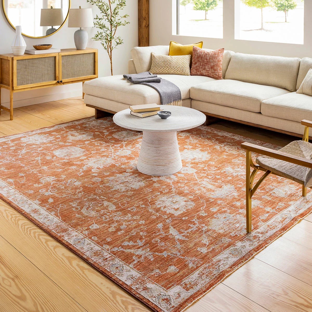Livabliss Avant Garde Orange Rug, in 2 Sizes