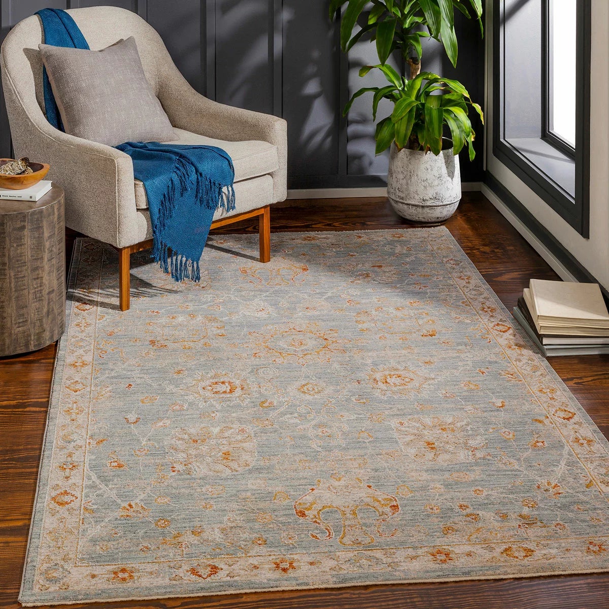 Livabliss Avant Garde Blue Grey Rug, in 2 Sizes