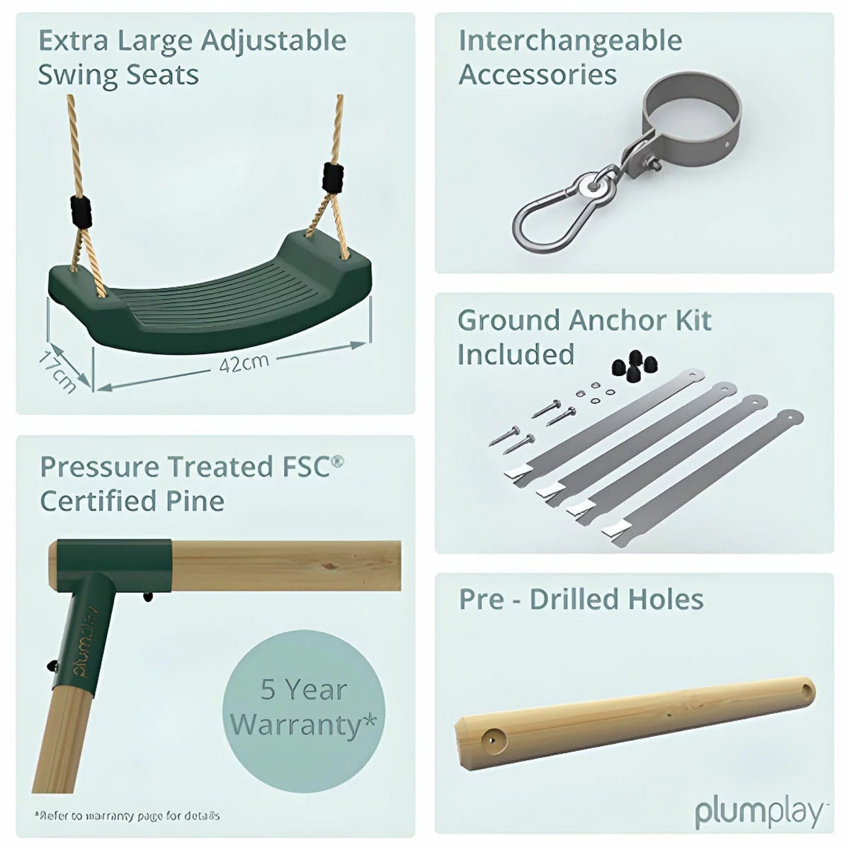 Plum Ultimate III Premium Wood Swing (3-10 Years), view 8