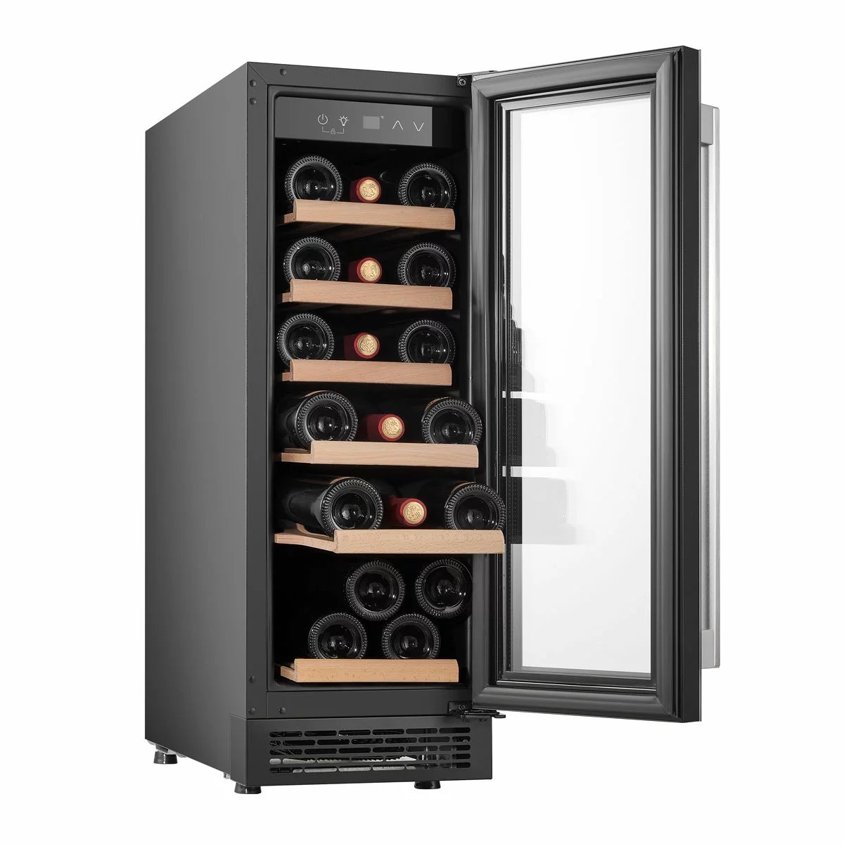 Hisense RW058B3ABGF, 19 Bottle Freestanding, Single Zone Wine Cooler, G Rated in Black, view 3
