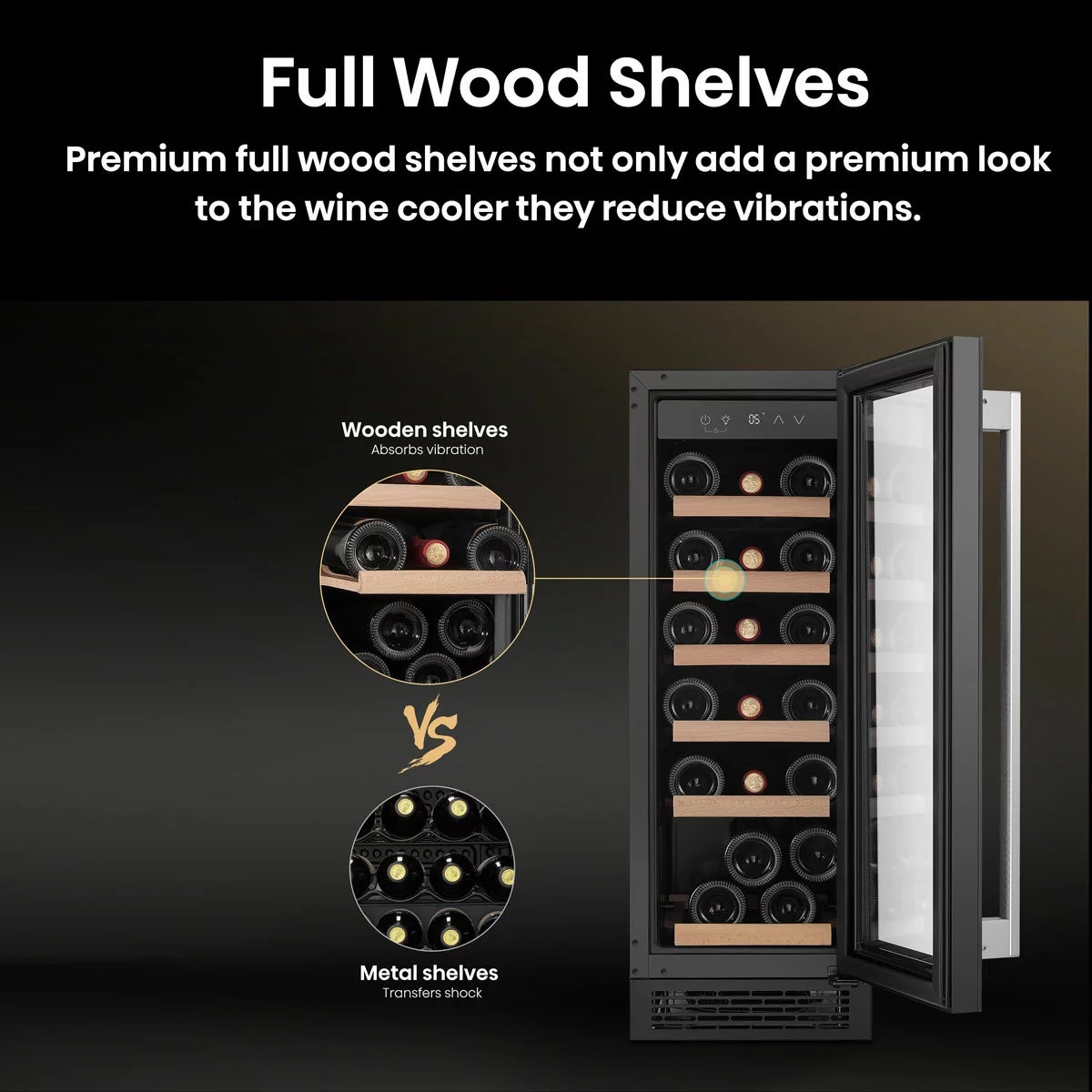 Hisense RW058B3ABGF, 19 Bottle Freestanding, Single Zone Wine Cooler, G Rated in Black, view 6