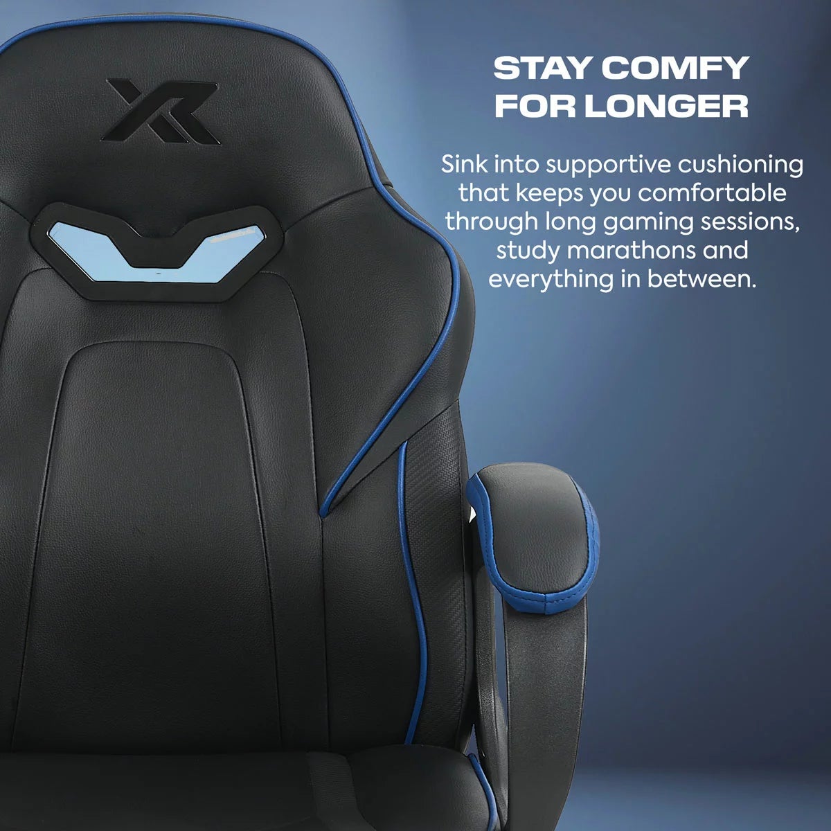 X Rocker Mythos Mid-Back Gaming Chair, Black/Blue, view 3