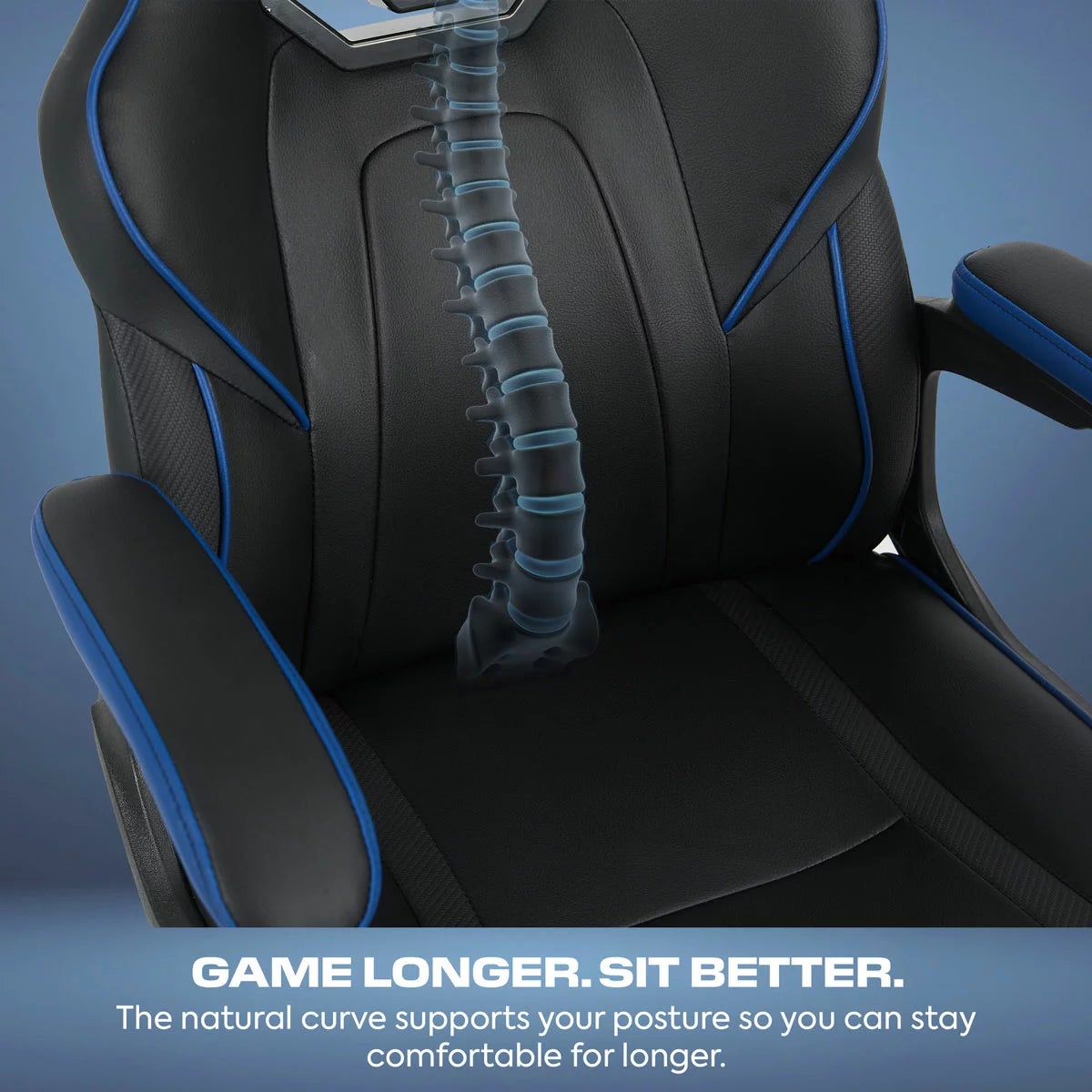 X Rocker Mythos Mid-Back Gaming Chair, Black/Blue, view 4