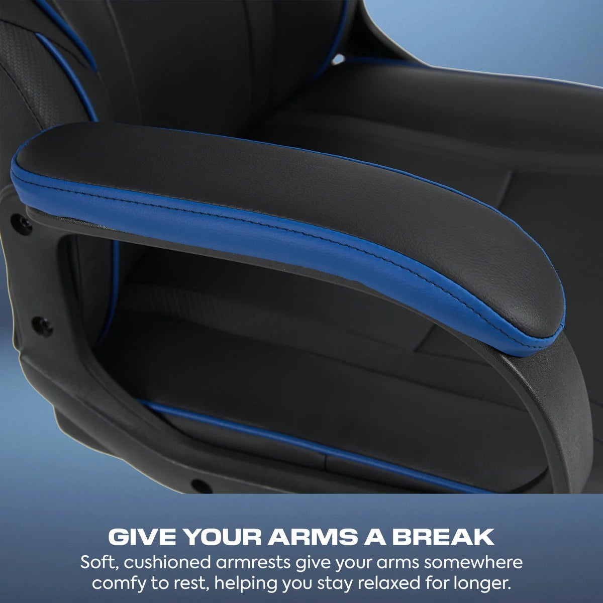 X Rocker Mythos Mid-Back Gaming Chair, Black/Blue, view 5