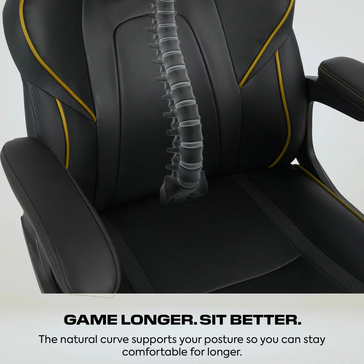 X Rocker Mythos Mid-Back Gaming Chair, Black/Gold, view 4