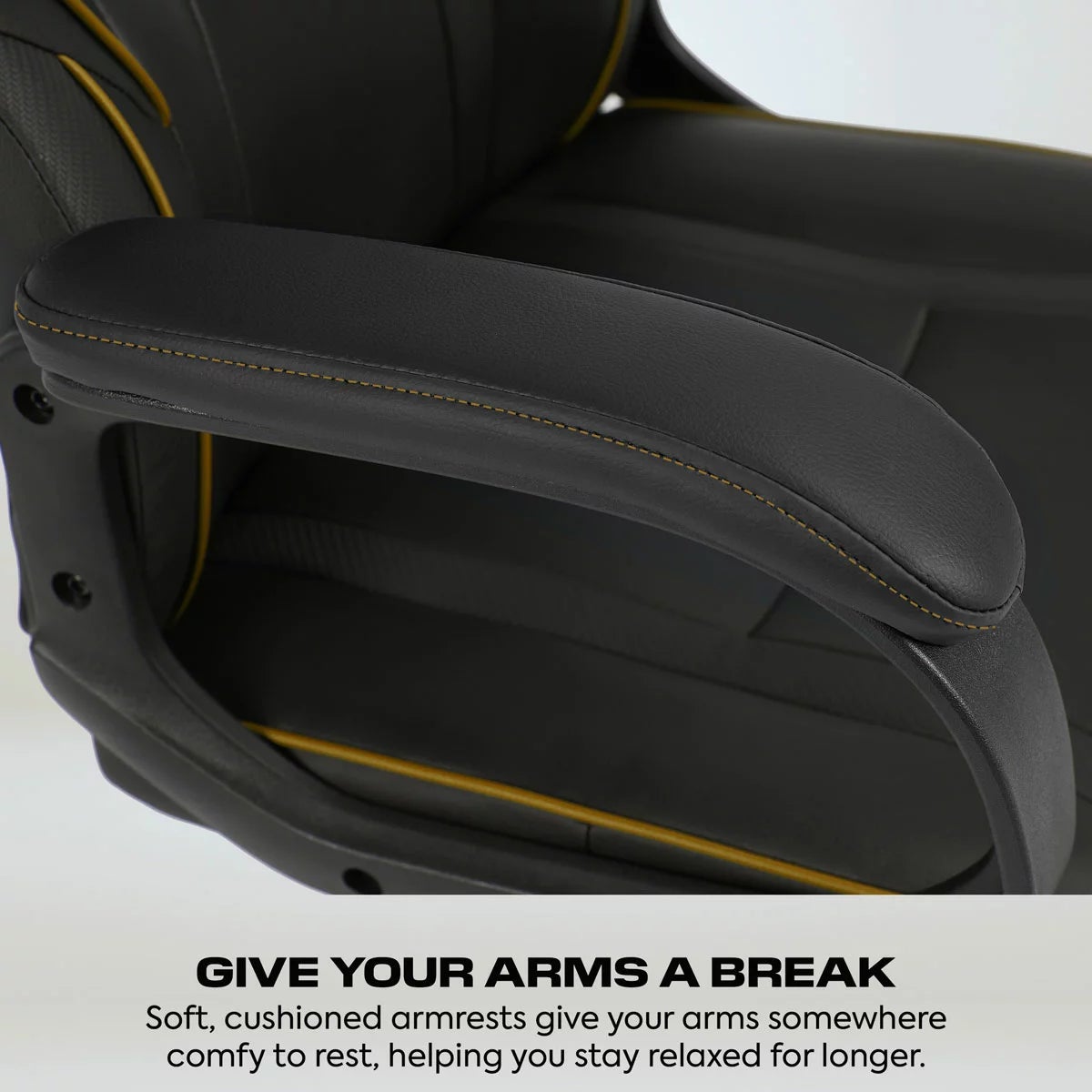 X Rocker Mythos Mid-Back Gaming Chair, Black/Gold, view 5