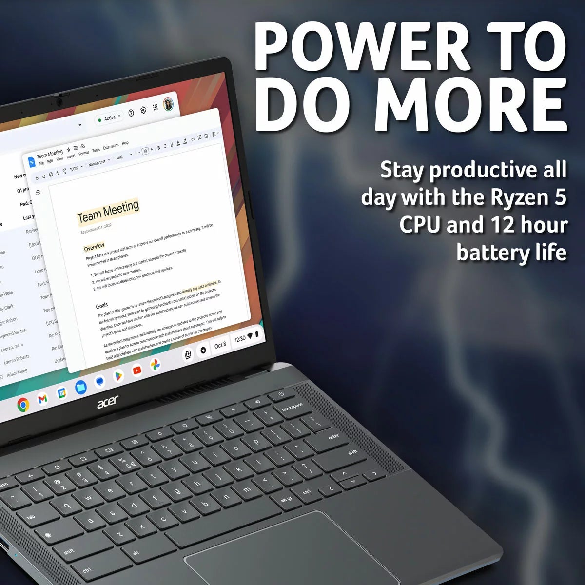 Acer Chromebook Plus, AMD Ryzen 5, 8GB RAM, 256GB SSD, 14 Inch Laptop, NX.KP4EK.00B, view 5