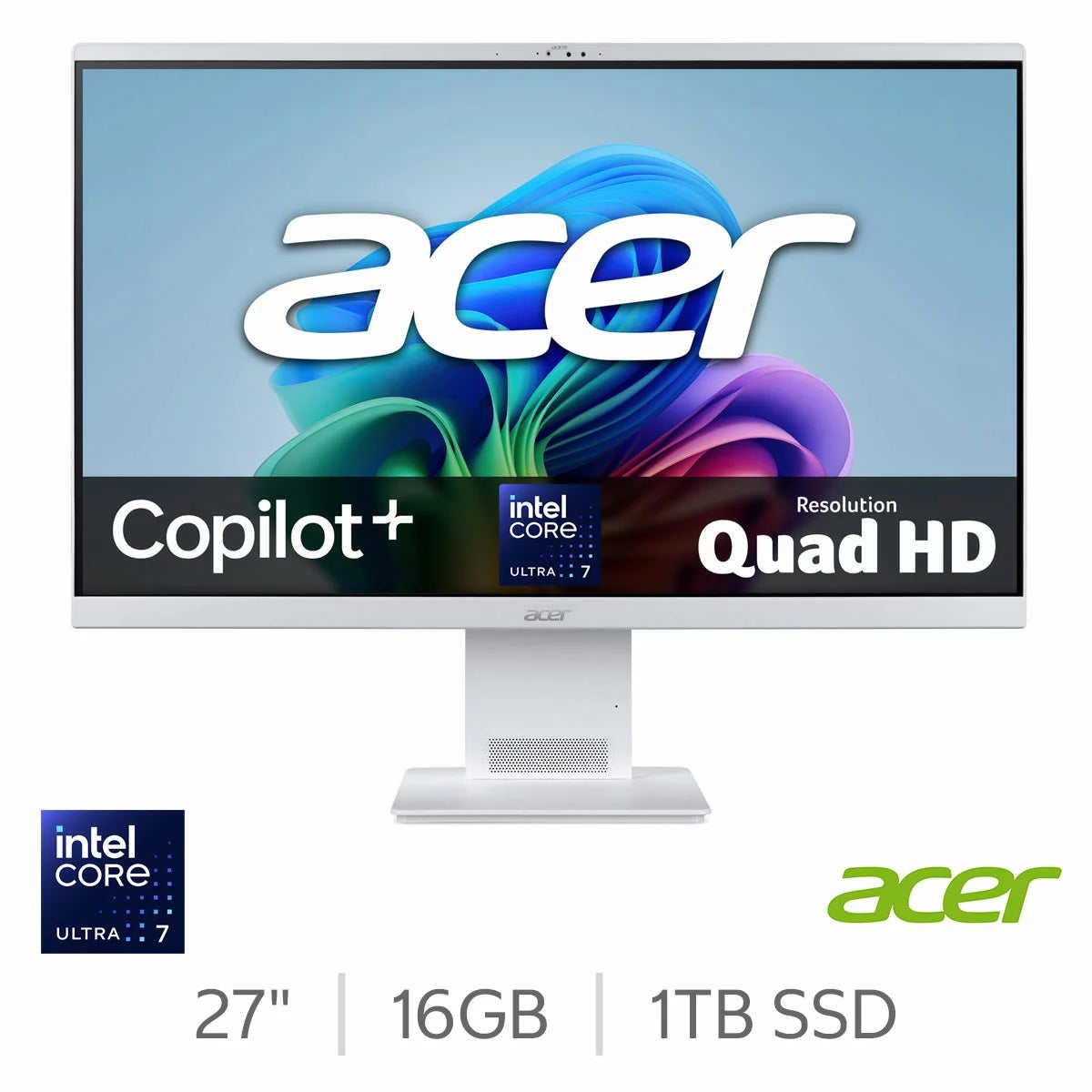 Acer As S27-B, Intel Core U7, 16GB RAM, 1TB SSD, 27 Inch All in One Desktop PC, DQ.BZLEK.002