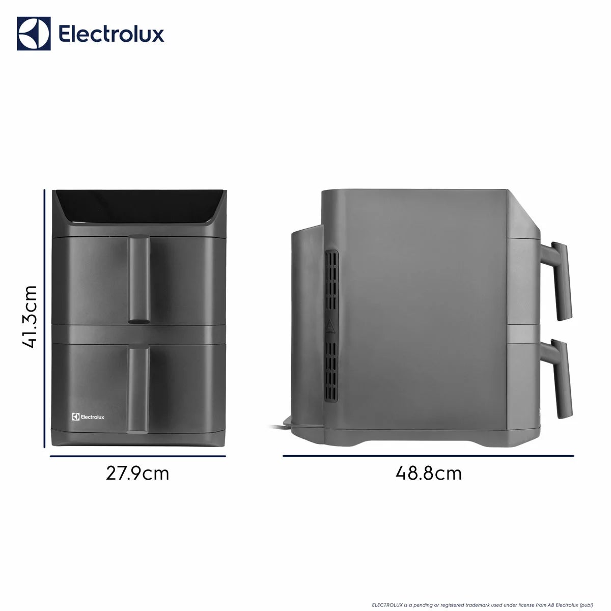 Electrolux SDA2980ELGRY Double Stacked 12L Air Fryer in Grey, view 7