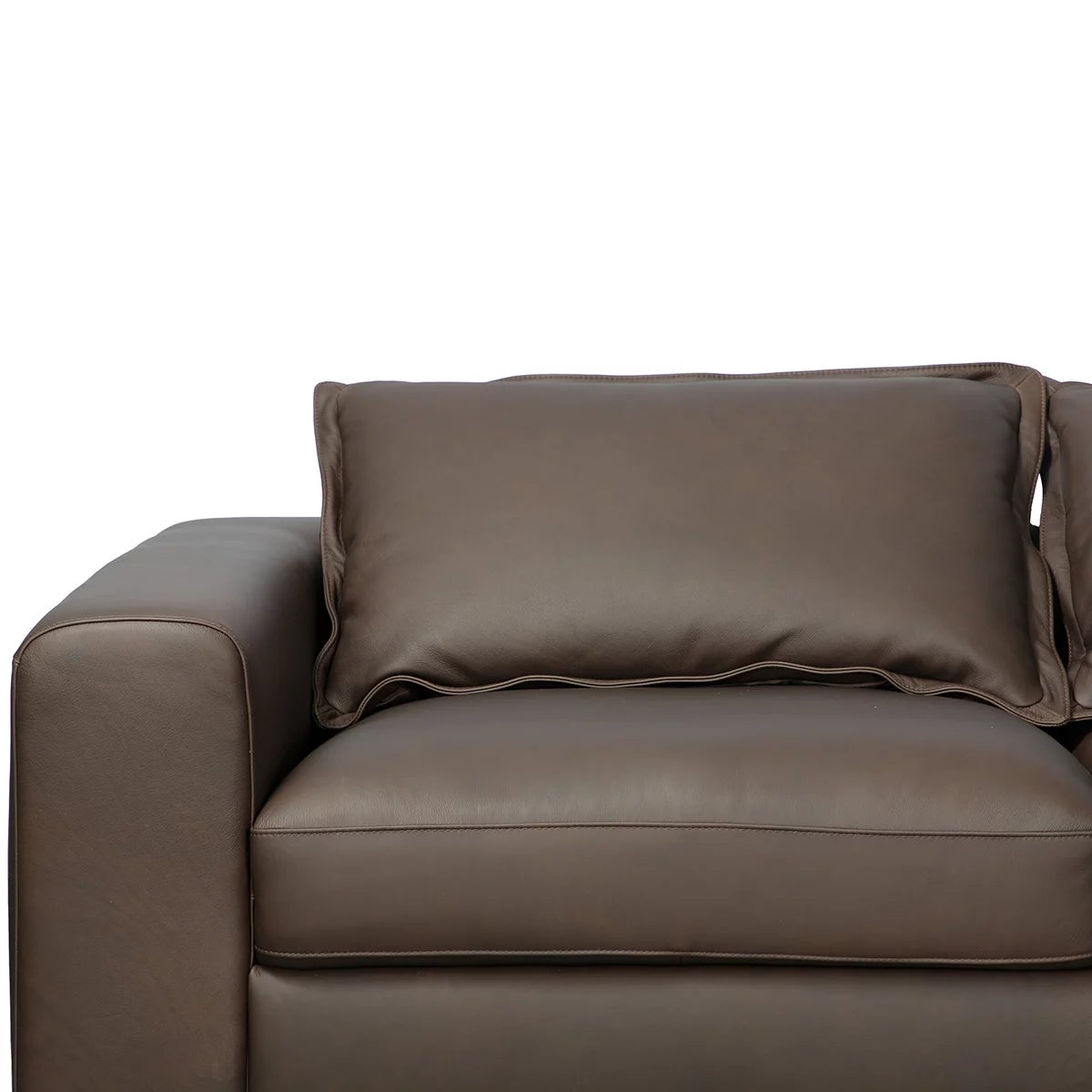 Simon Li Westbrook Brown Leather Corner Sofa, view 5