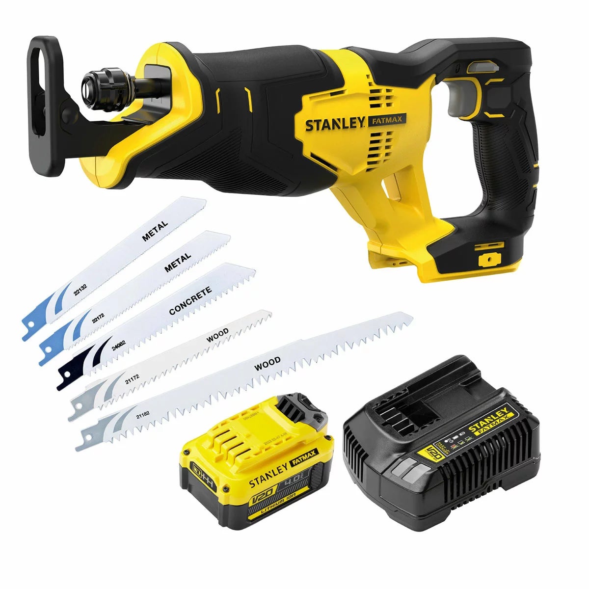 Stanley Fatmax 18V Cordless Reciprocating Saw With 4Ah Battery and Charger
