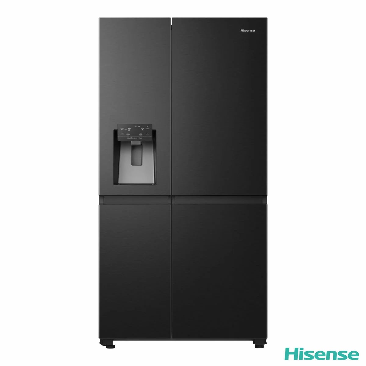 Hisense PureFlat RS818N4TFC, Non Plumbed Side By Side Fridge Freezer, C Rated In Black