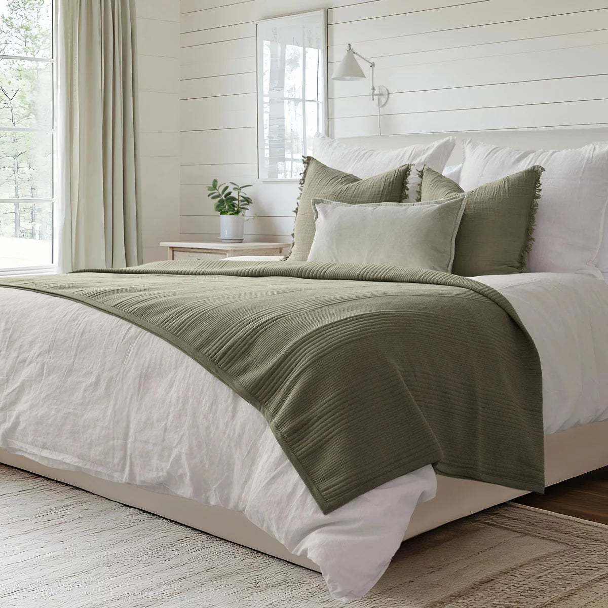 Safdie Cotton Blend Jersey Blanket, 224 x 234 cm