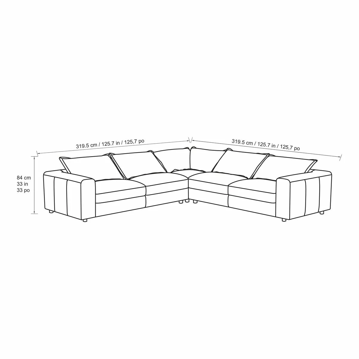 Simon Li Westbrook Brown Leather Corner Sofa, view 2
