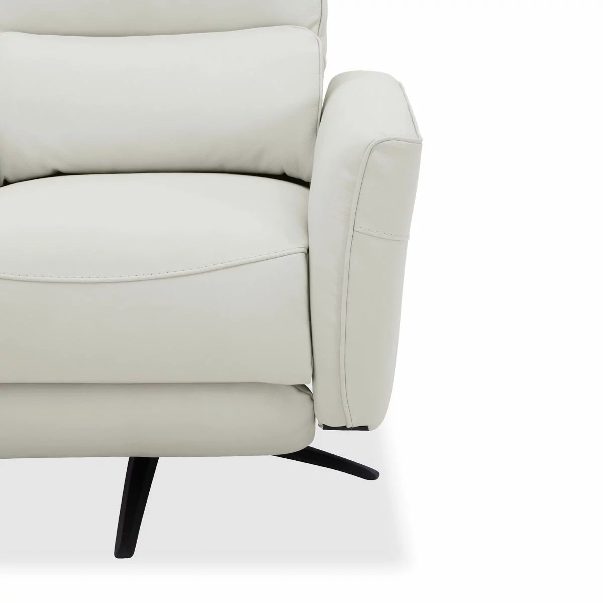 Aiden & Ivy Spencer Cream Leather Manual Reclining Chair, view 7