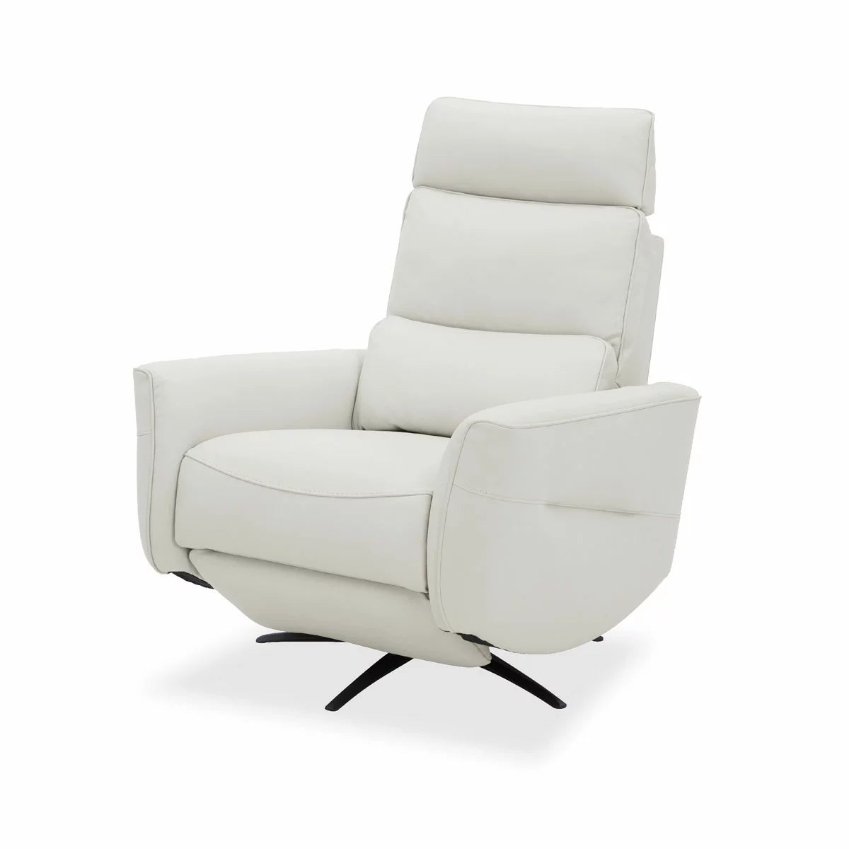 Aiden & Ivy Spencer Cream Leather Manual Reclining Chair, view 3