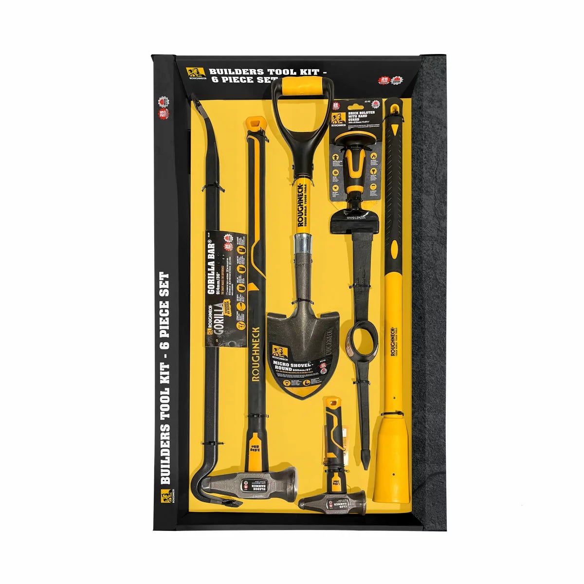 Roughneck 6 Piece Heavy Duty Builders Tool Kit