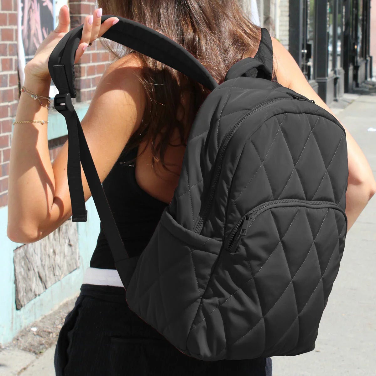 MYTAGALONGS Quilted Lightweight Puffer Backpack, view 2