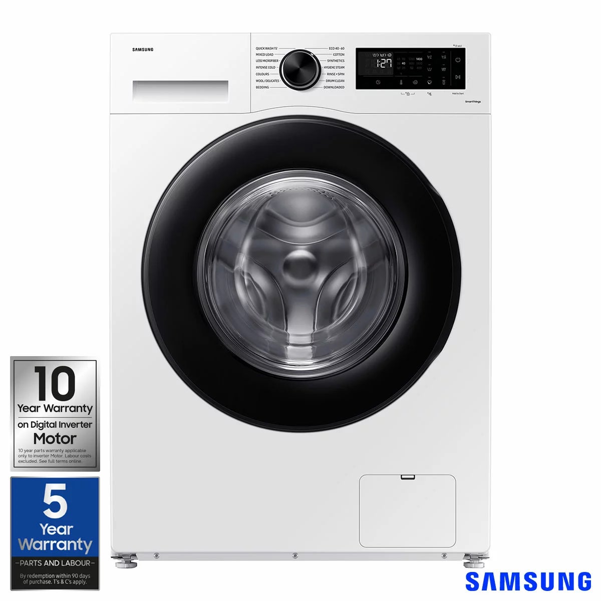 Samsung Series 5 WW90CGC04DAEEU 9kg Washing Machine, A Rated in White