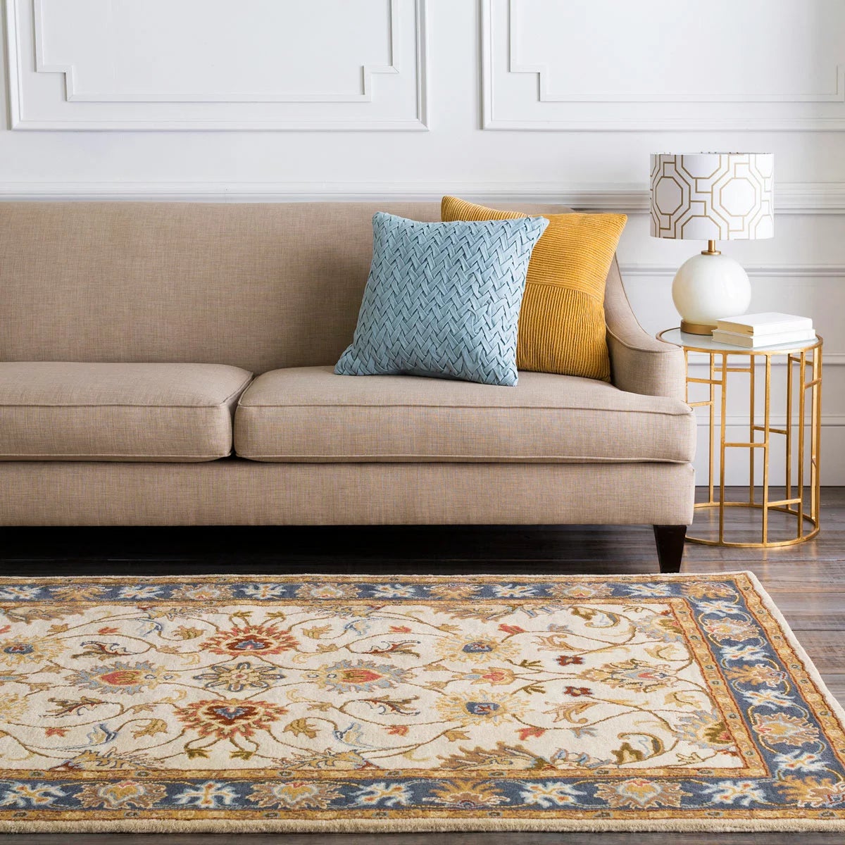 Livabliss Caeser Cream Wool Rug, in 3 Sizes