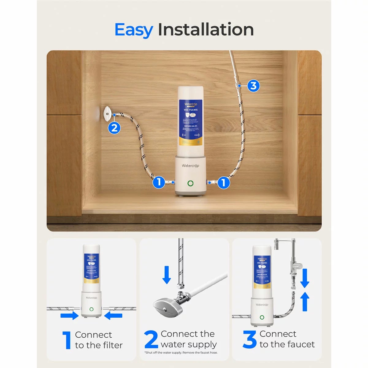 Waterdrop Under-Sink Water Filter System + Replacement Filter, view 2