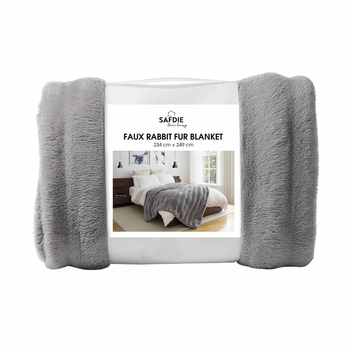 Safdie Faux Rabbit Fur Blanket, 234 x 249 cm, view 16