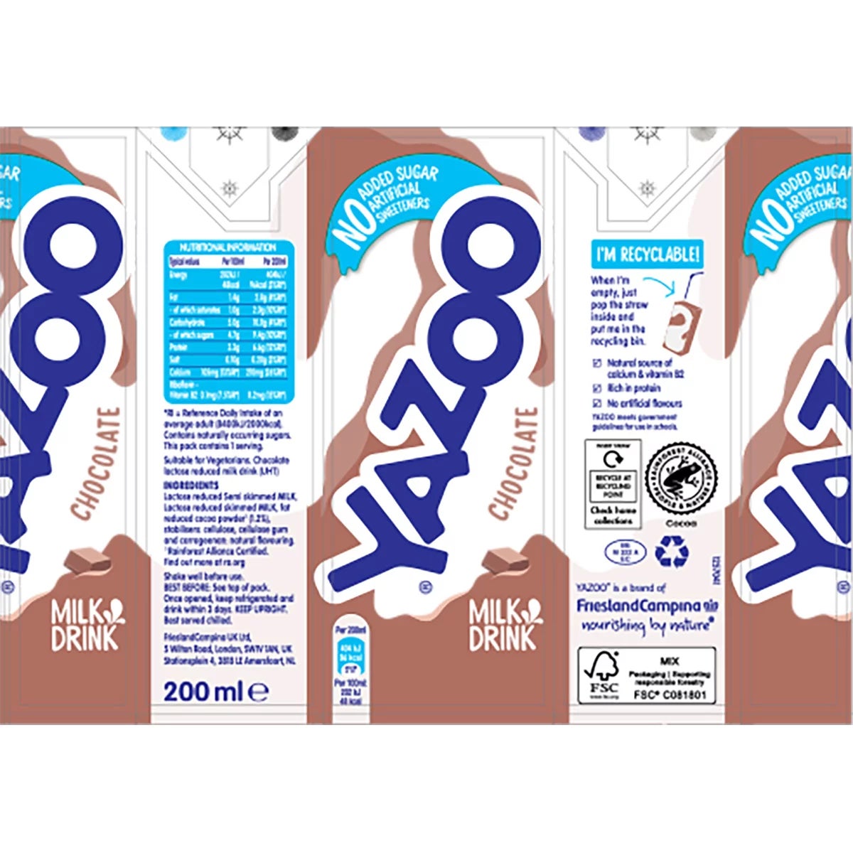 Yazoo Chocolate Milkshake, 5x6x200ml, view 3