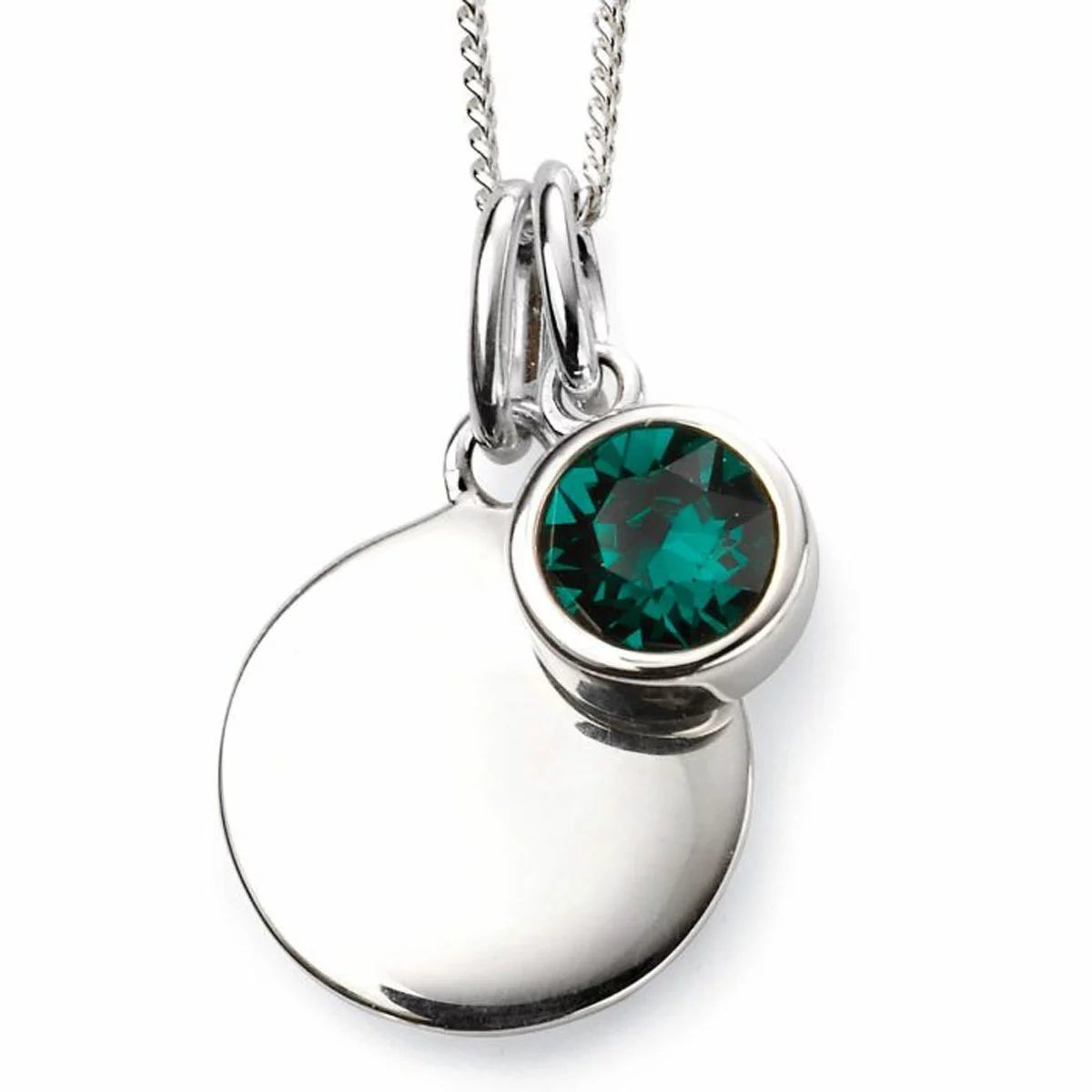 Beginnings Sterling Silver Birthstone Pendant Necklace & Disc on Chain, Personalisation Available, view 17